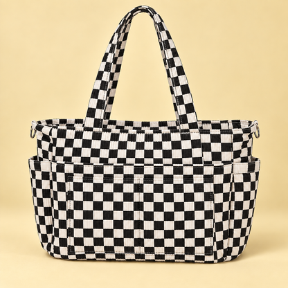 Stitchmora Campus Check Corduroy Tote